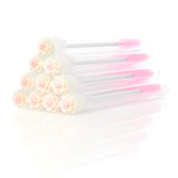Szczoteczki do rzęs w tubkach - Biały kwiatek