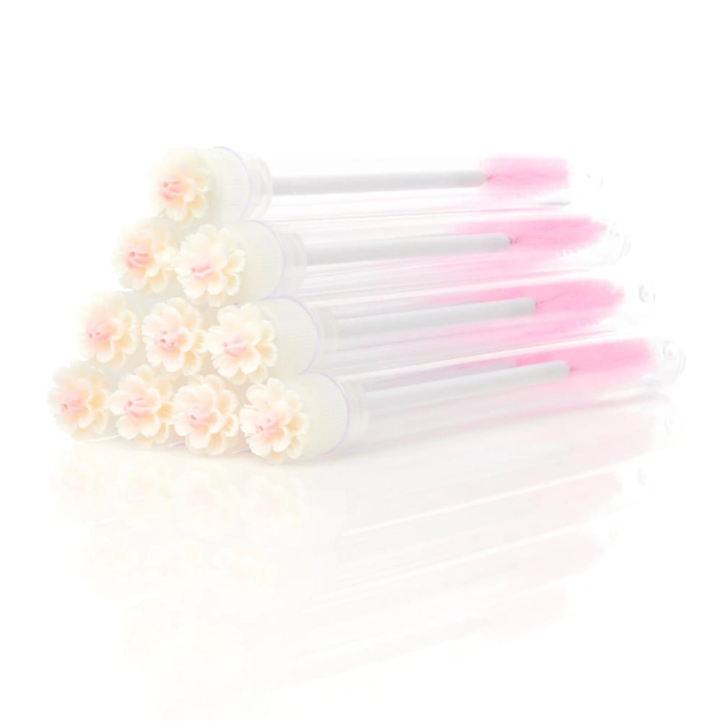 Szczoteczki do rzęs w tubkach - Biały kwiatek