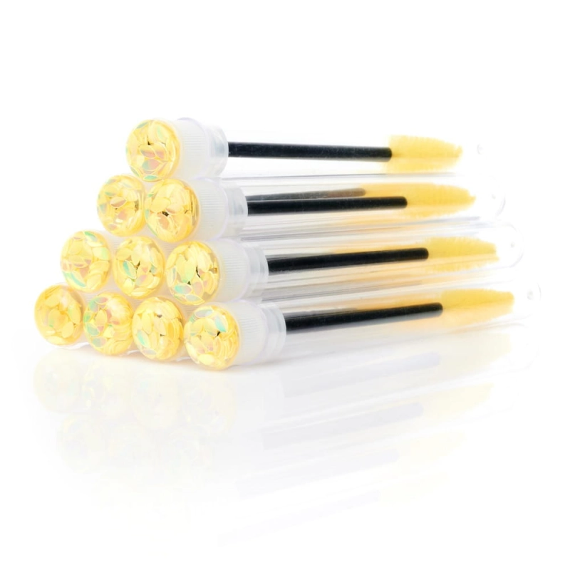 Szczoteczki do rzęs w próbówce 10szt. - Żółte listki