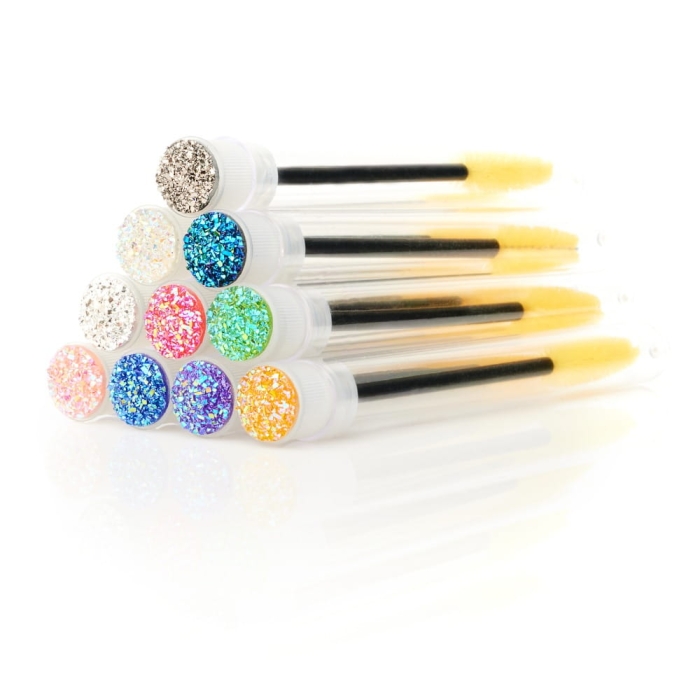 Szczoteczki do rzęs w kapsułkach 10szt. - Żółty - czarny