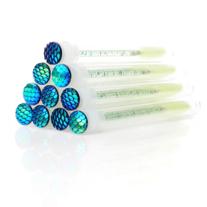 Szczoteczki do rzęs w tubce 10szt. - Zielona łuska.webp