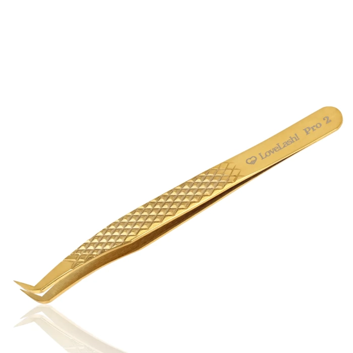 Pęseta do rzęs Pro 2 złota LoveLash