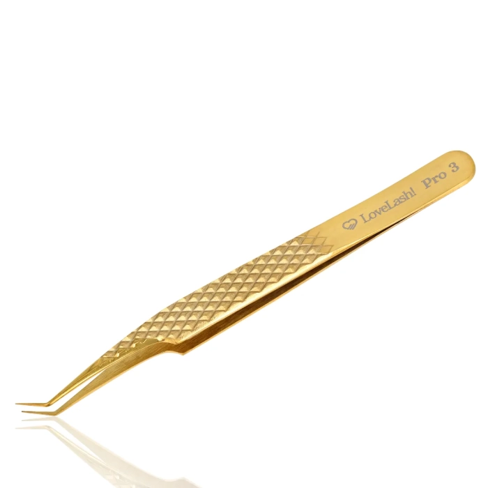 Pęseta do rzęs Pro 3 złota LoveLash