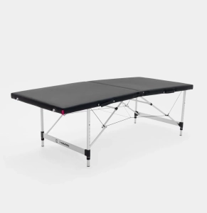 Łóżko kosmetyczne szerokość 70cm SLIM do przedłużania rzęs czarne, aluminiowe