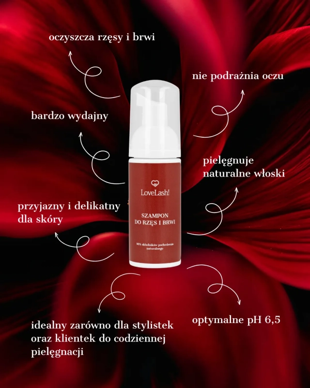 Szampon do rzęs i brwi 50ml LoveLash pianka, wartości