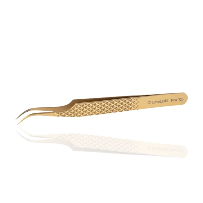 Pęseta do rzęs Pro X5 złota LoveLash