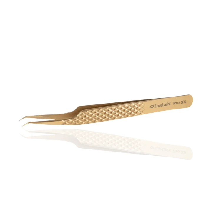 Pęseta do rzęs Pro X6 złota LoveLash