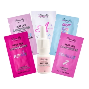 Saszetki do koreańskiej laminacji rzęs i brwi NEXT GEN + Puder zagęszczająco klejący Pimp My Lashes