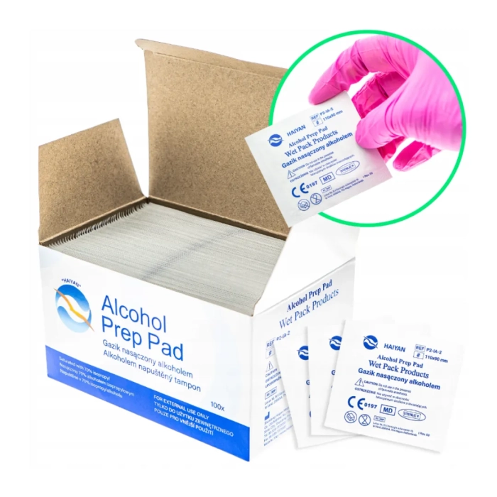 Gaziki do dezynfekcji pęset Alcohol Prep Pad