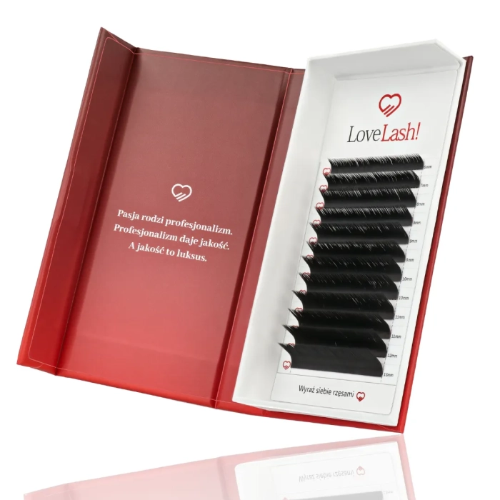 Rzęsy Czarne skręt L Mix rzęs pudełko Black LoveLash
