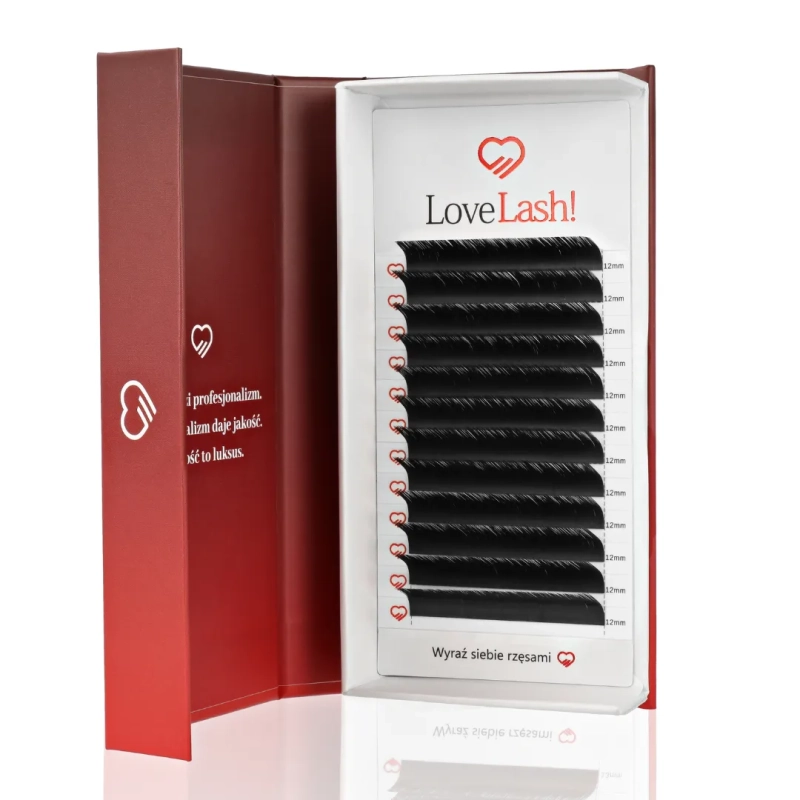 Rzęsy Czarne skręt L jedna długość rzęs Black LoveLash