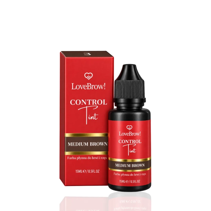 Farba płynna do brwi i rzęs Medium Brown Control Tint 15 ml Love Brow