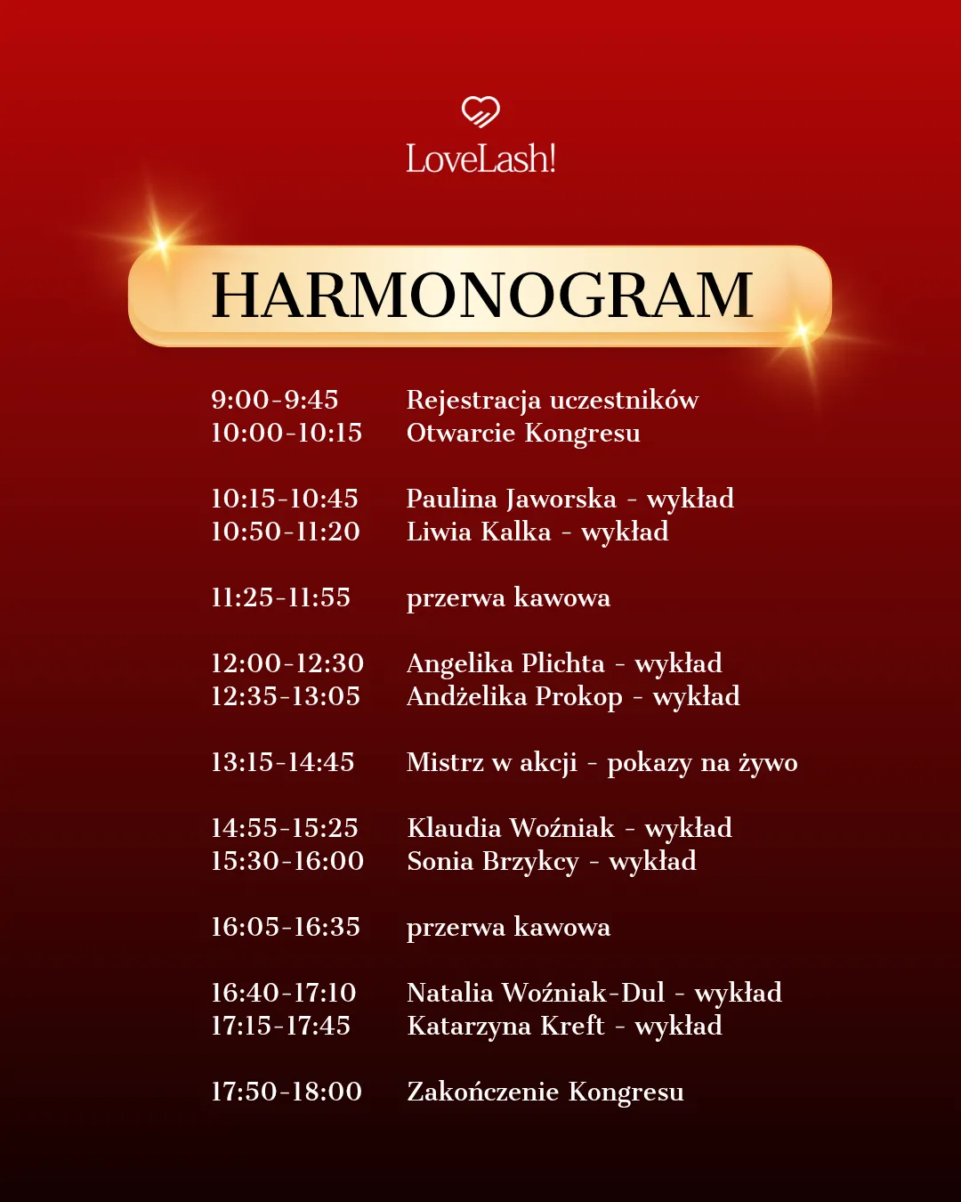 Harmonogram Kongresu
